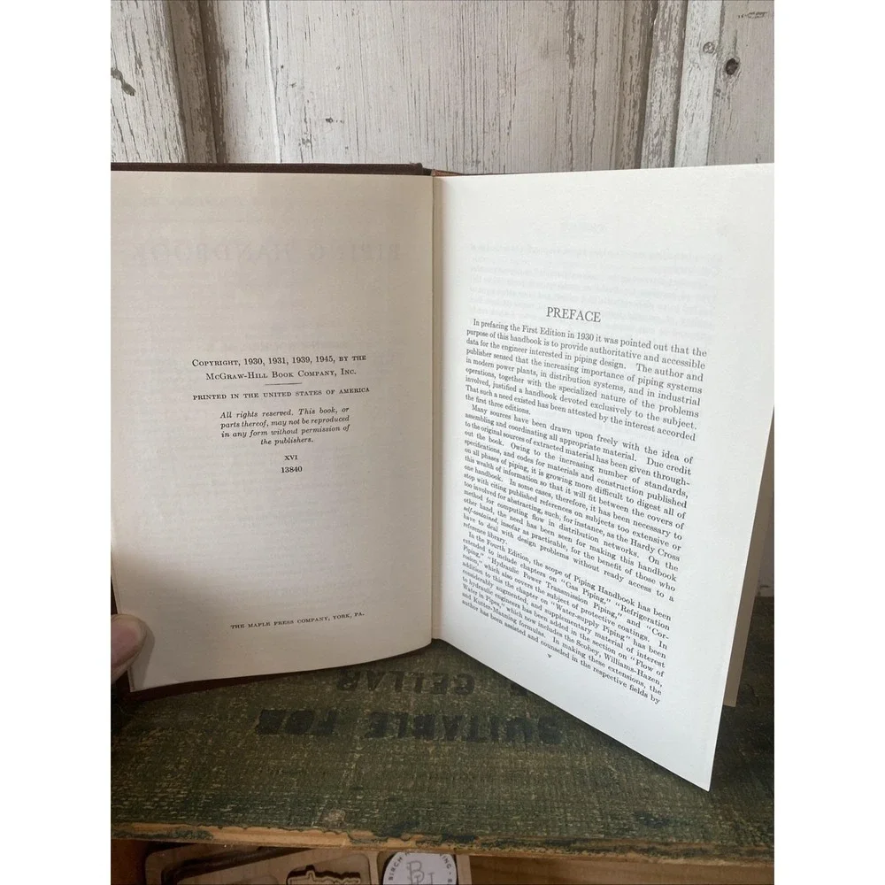 Piping Handbook‎ Mechanical Engineering Fluids Valves Oil Gas Steam Pipe 1945 HC